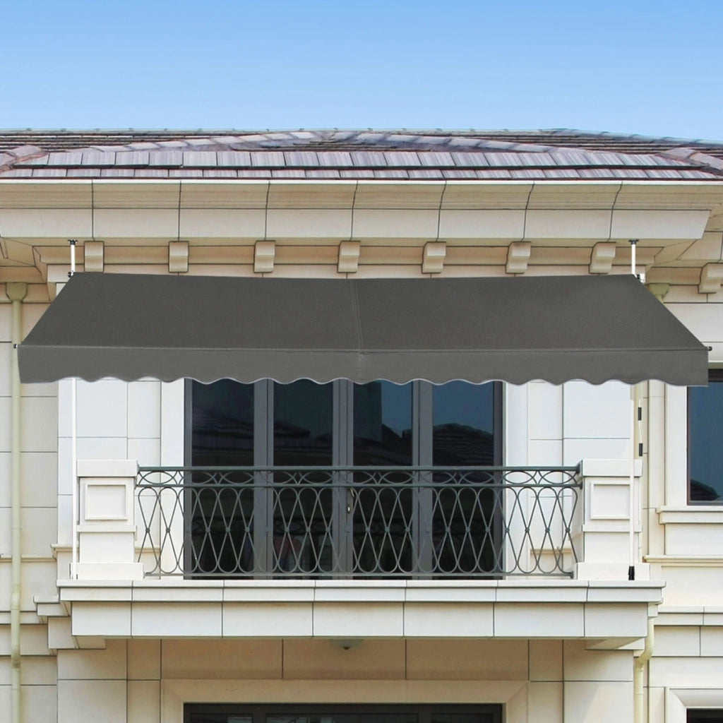Tenda da sole telescopica e retrattile, Tenda parasole resistente ai raggi UV impermeabile con manovella 200x125cm Grigio-Tende parasole