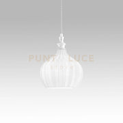 CLEOFE S/11 -  LAMPADARIO SOSPESO 1 LUCE ATTACCO E27 IN VETRO COLORE BIANCO D.23CM