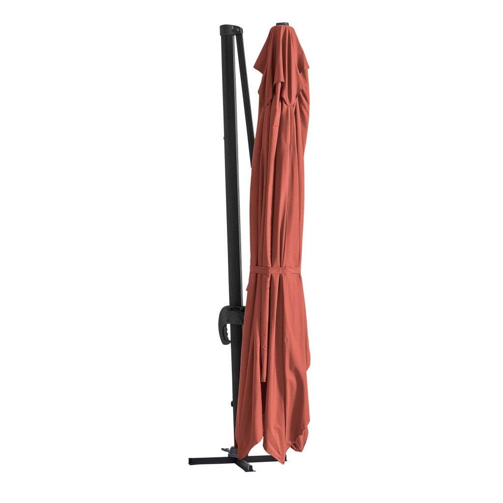 Oviala - Ombrellone sporgente 3x4m in alluminio terracotta
