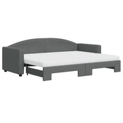 Divano letto | Sof¨¤ letto | Letto singolo Estraibile Materassi Grigio Scuro 80x200cm Tessuto