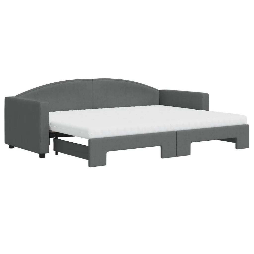 Divano letto | Sof¨¤ letto | Letto singolo Estraibile Materassi Grigio Scuro 80x200cm Tessuto