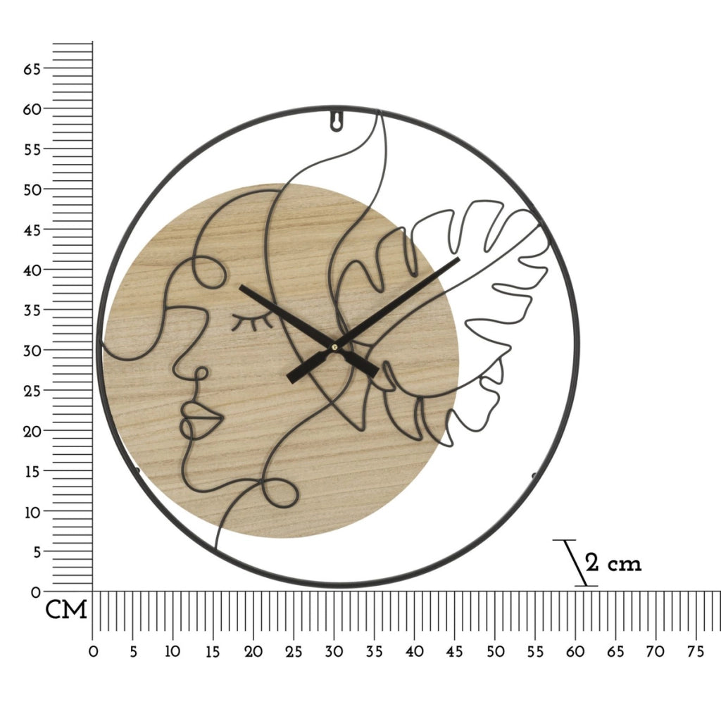 Orologio da Parete VKH270, Marrone, Metallo, 60x2x60 cm