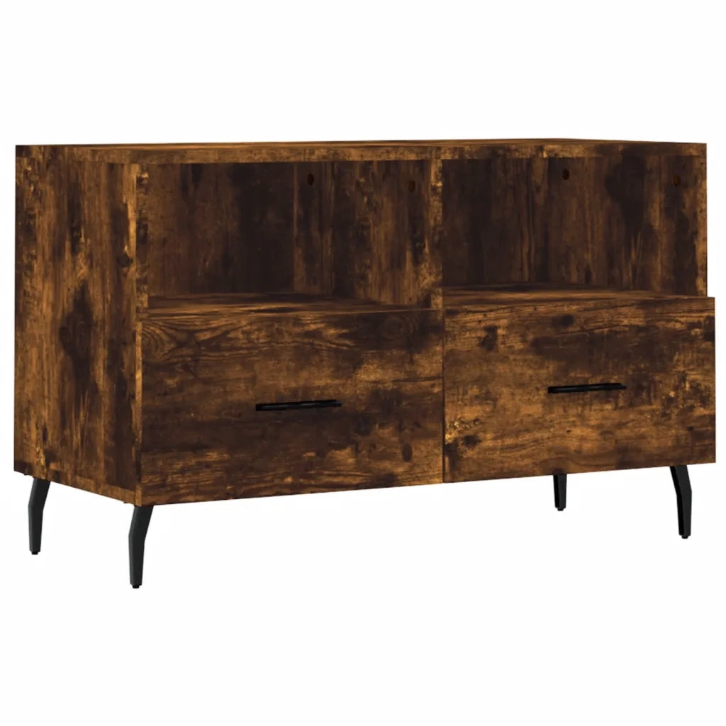 Mobile Porta TV Rovere Fumo 80x36x50 cm in Legno Multistrato 828993