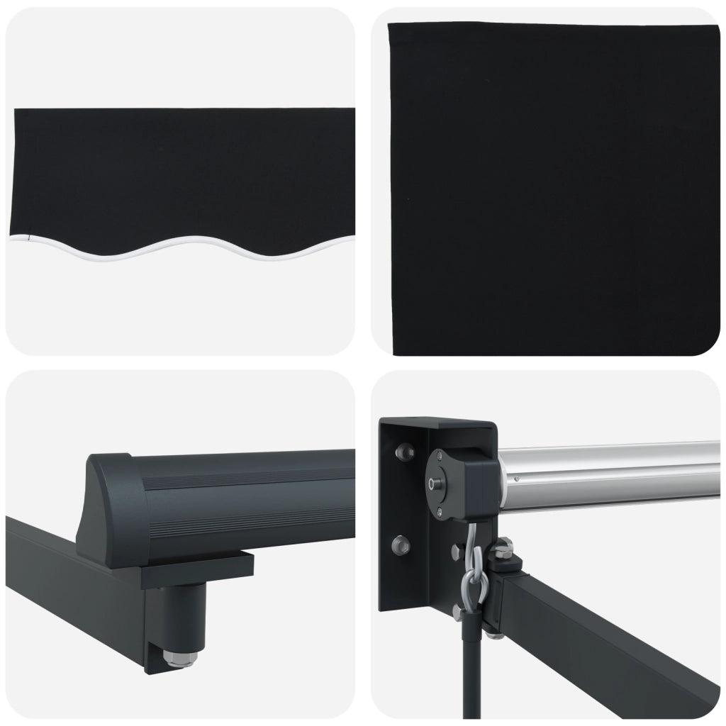 Tenda Retrattile Manuale Nera 300x250 cm