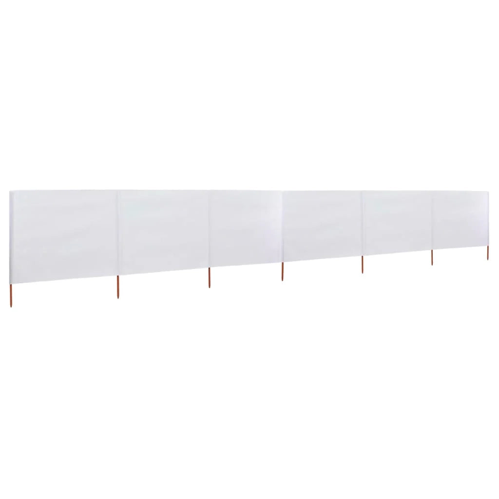 Schermo divisorio in tessuto a 6 pannelli 800 x 120 cm bianco sabbia 02_0008837