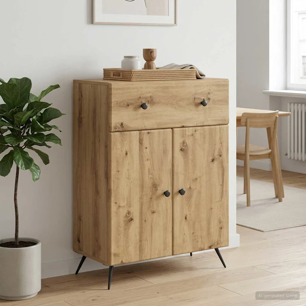 Credenza con cassetto Rovere Artigianale 66 x 34,5 x 90 cm 895564