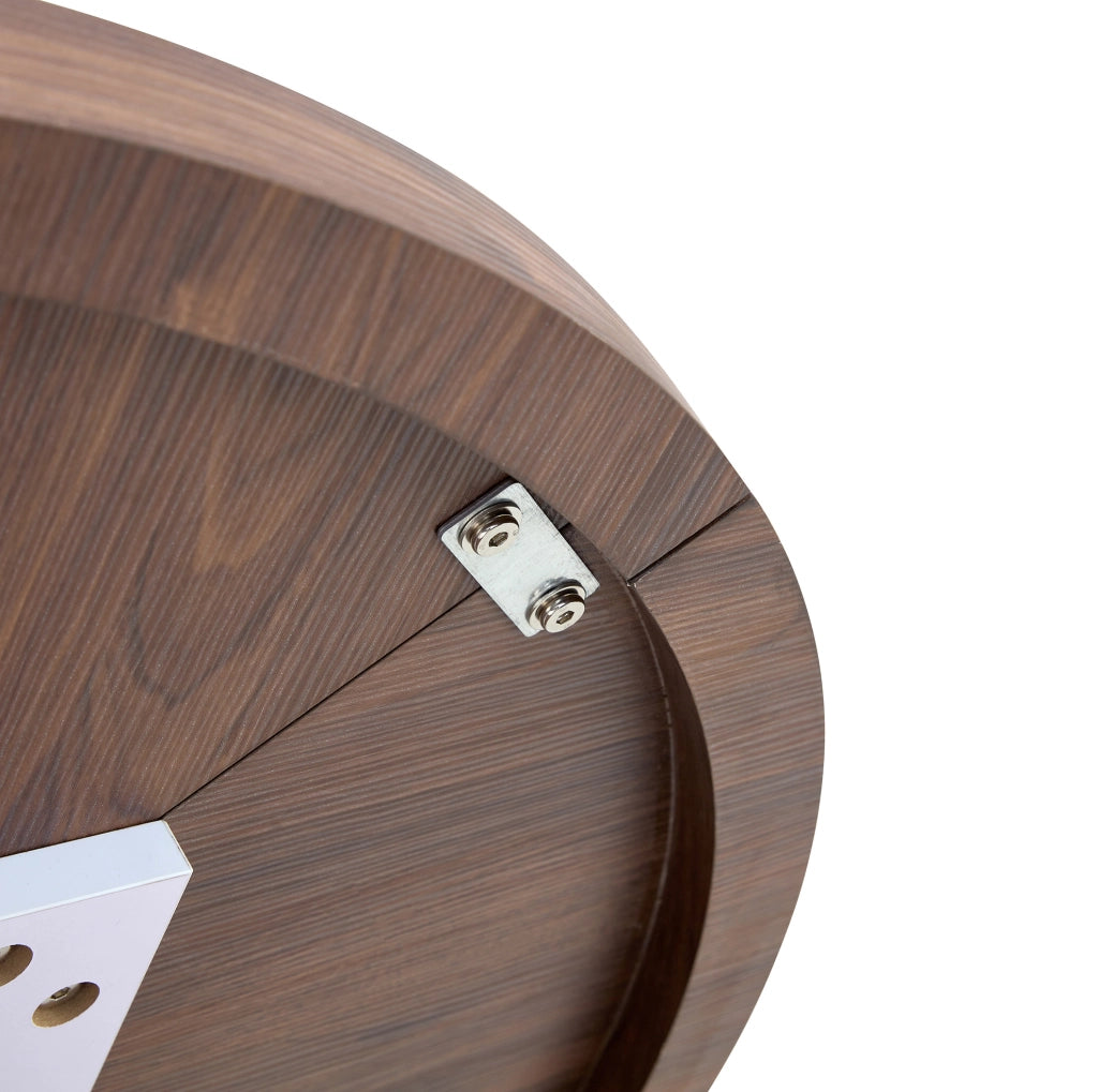 Tavolo da pranzo rotondo 115 cm noce con vano contenitore