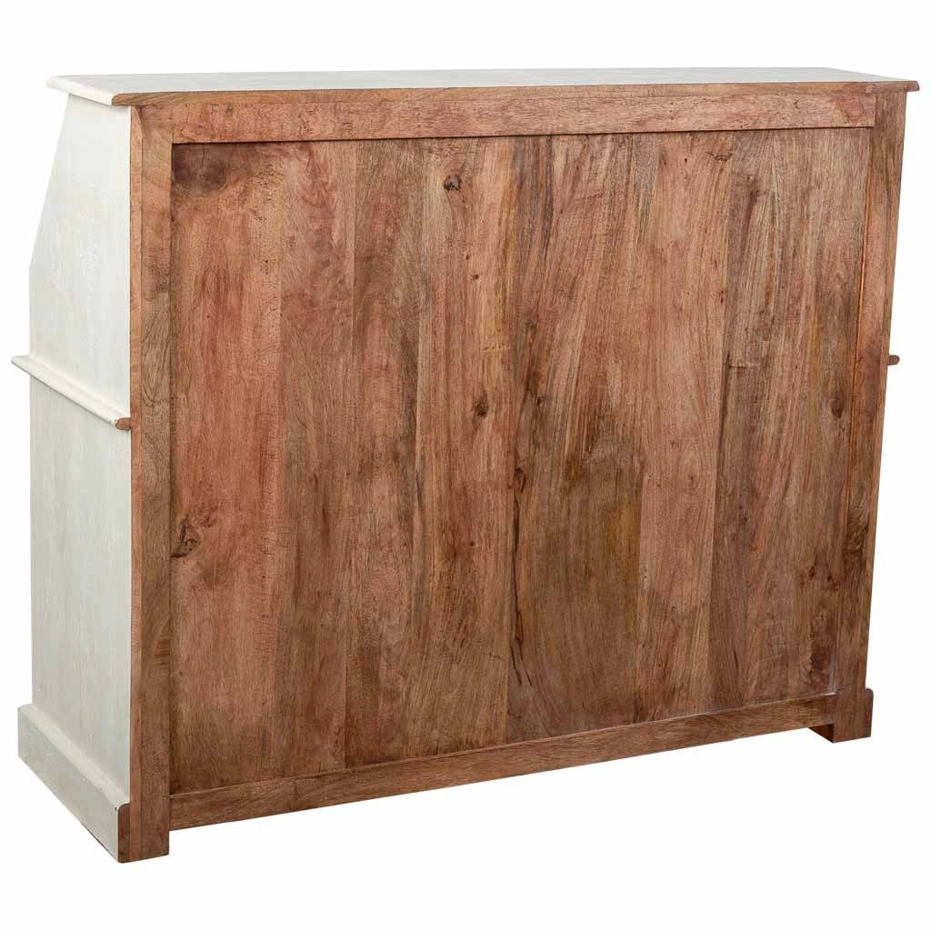 Credenza in legno invecchiato bianco 129x45x106h
