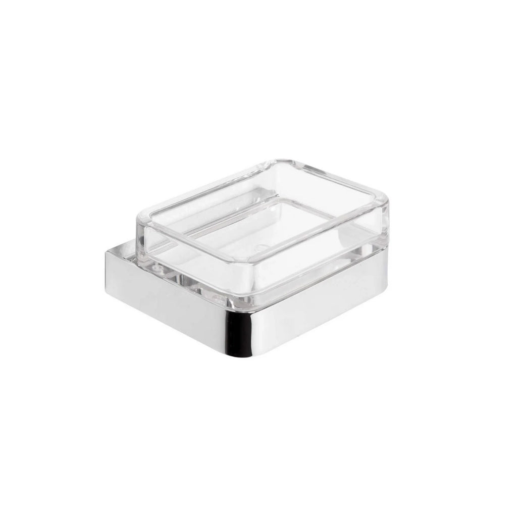 Porta sapone da parete Cromo in Acciaio cromato  SAN e ABS Mod. 25 Cromo