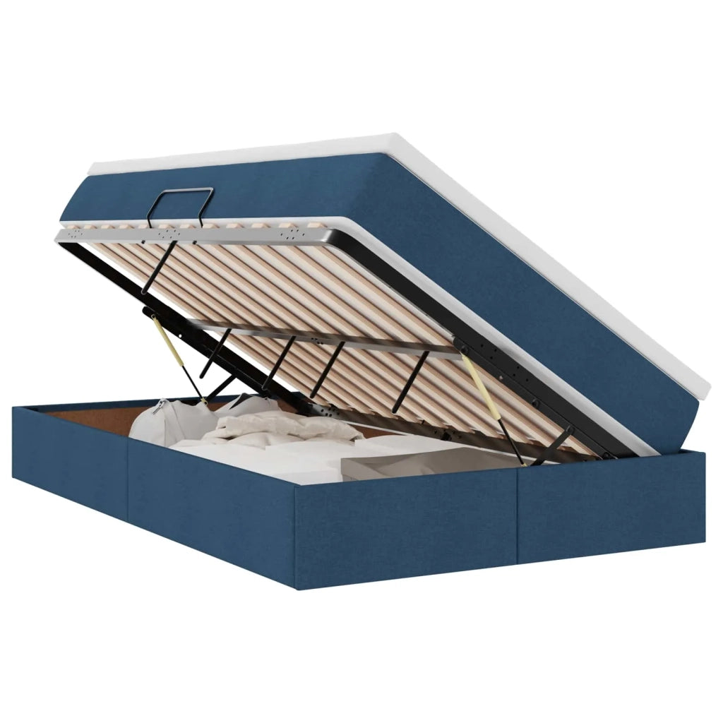 Letto con contenitore e materasso Blu 120 x 200 cm Poliestere