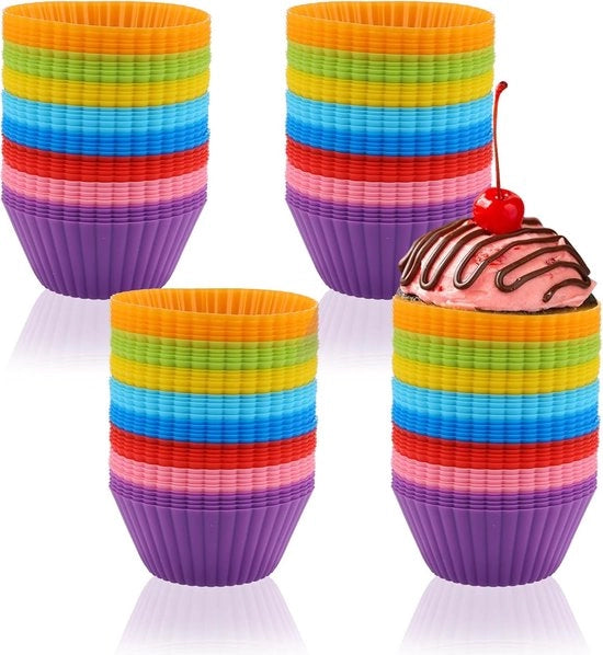 Set di 160 muffinere per silicone, BPA-free, muffinere per silicone riutilizzabili, muffinere mini, silicone per torte e budini (8 colori).