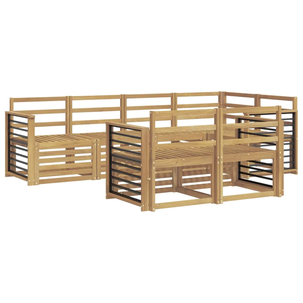 Set di divani da esterno 7 pcs Bianco 247 x 128,5 x 73 cm 3392004