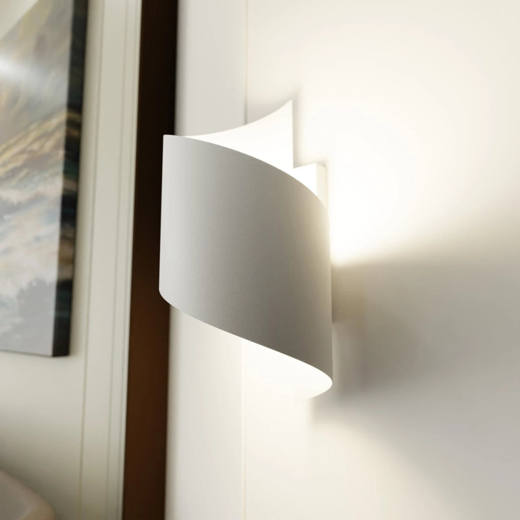 Lampada a parete Spiner in acciaio bianco opaco