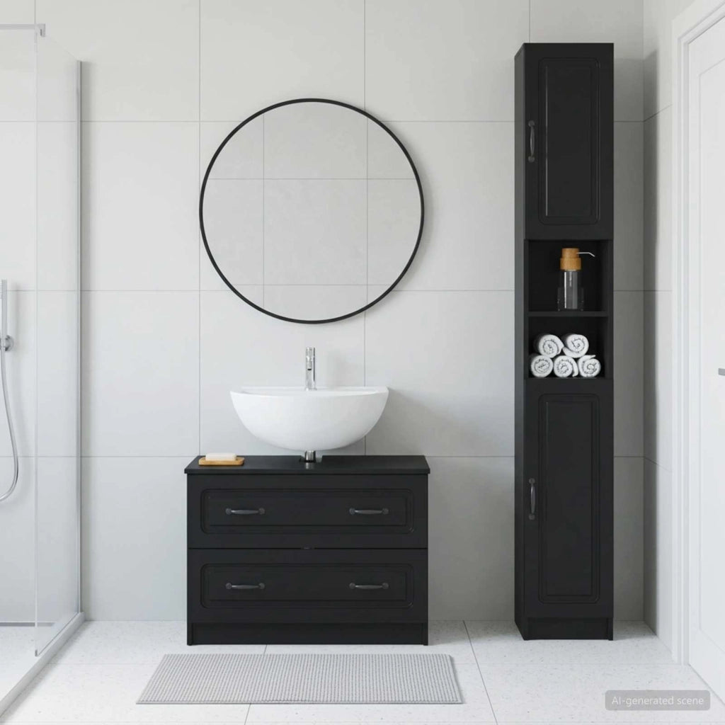 Set di Armadi da Bagno da 2 Pezzi UTRECHT Nero 3417568