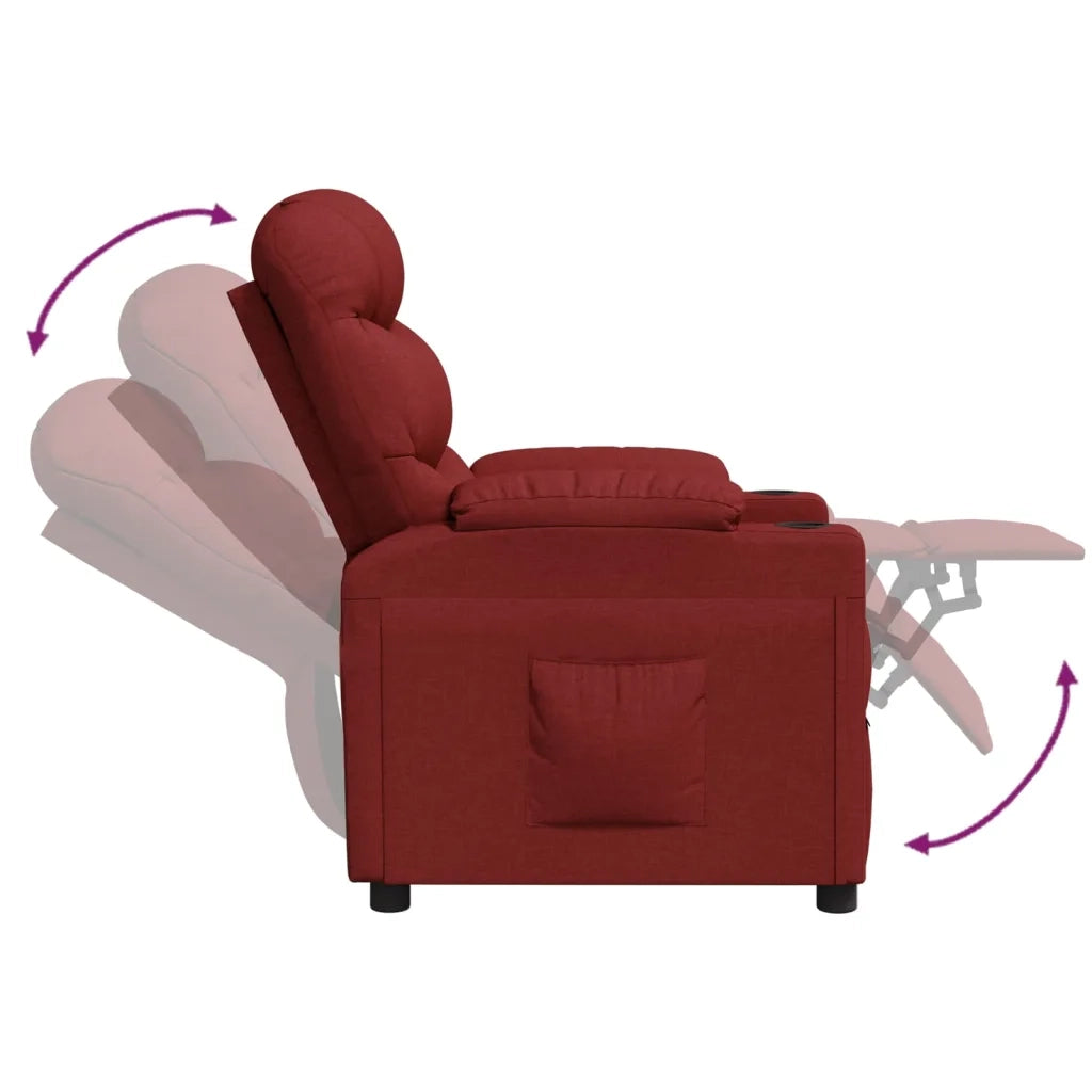Poltrona Reclinabile in Tessuto Rosso Vino 348073