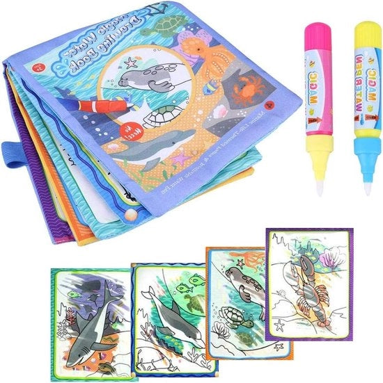 Libro di disegno per bambini con acquerelli riutilizzabili - Schede per sguardi - Posizioni - Con pennarelli - Bambini giocanti - Gioco #1.