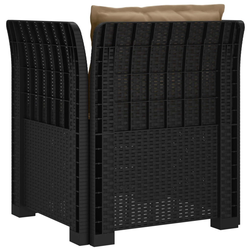 Sedia da giardino-Poltrona a 1 Posto con Cuscini Aspetto Rattan PP Antracite 610947