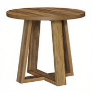Tavolo rotondo in MDF con piano liscio - per ufficio e soggiorno - 80x80x75 cm - marrone