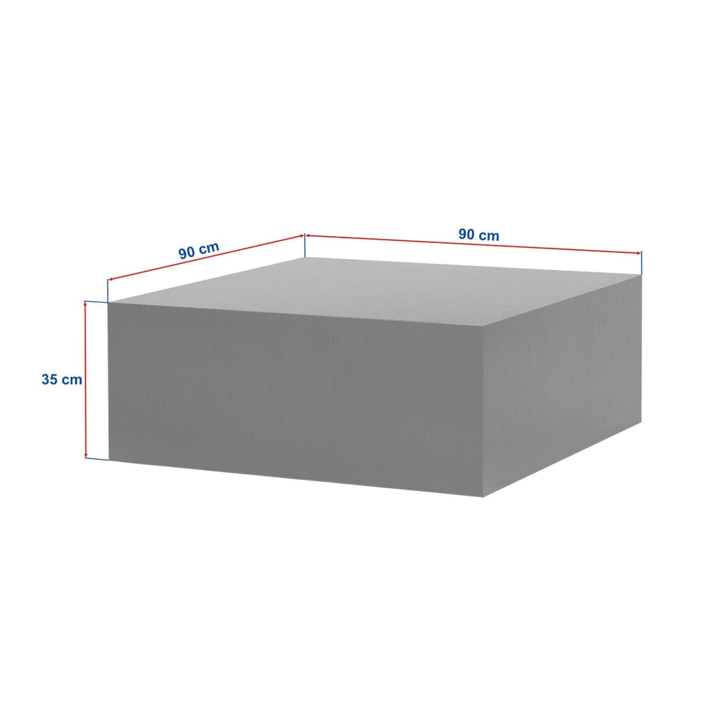 Nofaraka, Tavolino da Salotto Forma Rettangolare, 90x90x35h cm Marrone Noce