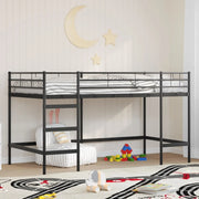 Struttura del letto loft per bambini Nero 90 x 200 cm Acciaio
