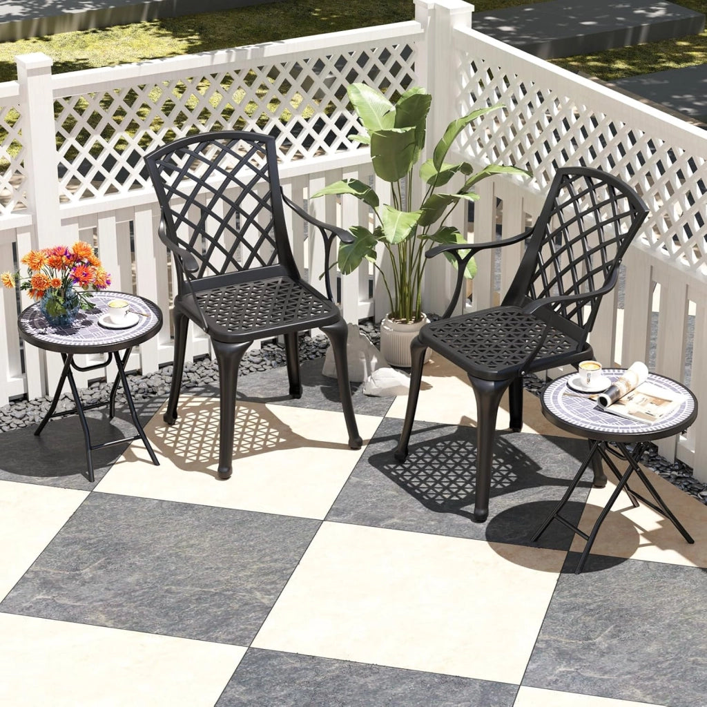 Tavolo da giardino in vetro temperato da 46 cm, tavolino pieghevole con telaio in metallo, tavolo da pranzo rotondo per patio, terrazza, balcone, tavolo laterale per interni ed esterni