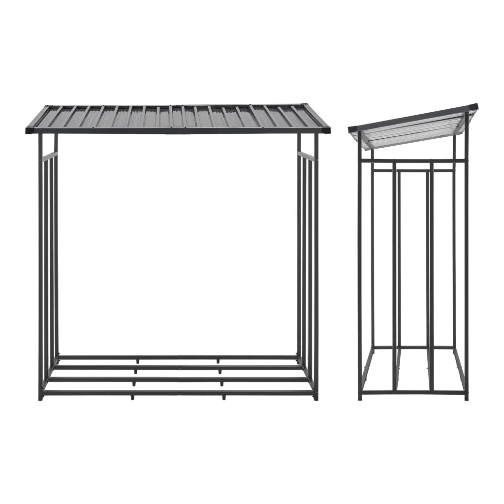 Portalegna da Esterno Yakutat Legnaia con Telo Protettivo e Tettuccio 185x180x70 cm casa.pro