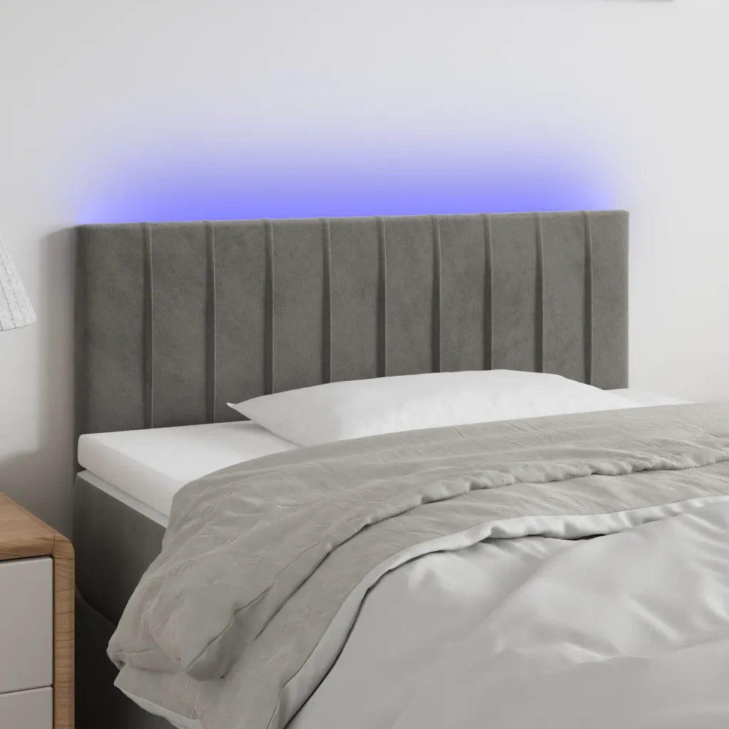 Testiera | Testata a LED Grigio Chiaro 80x5x78/88 cm in Velluto
