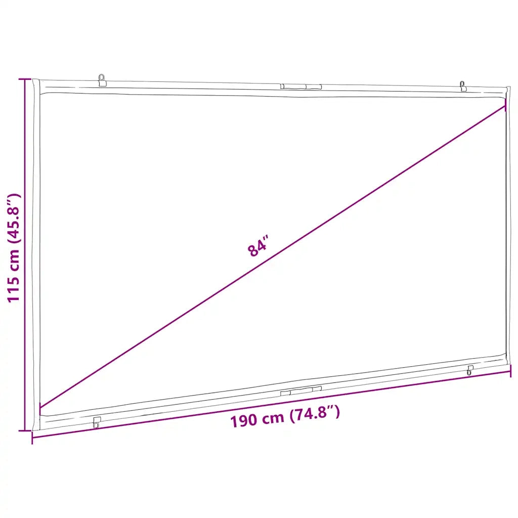 vidaXL Schermo di Proiezione da Parete 84 Pollici 16:9