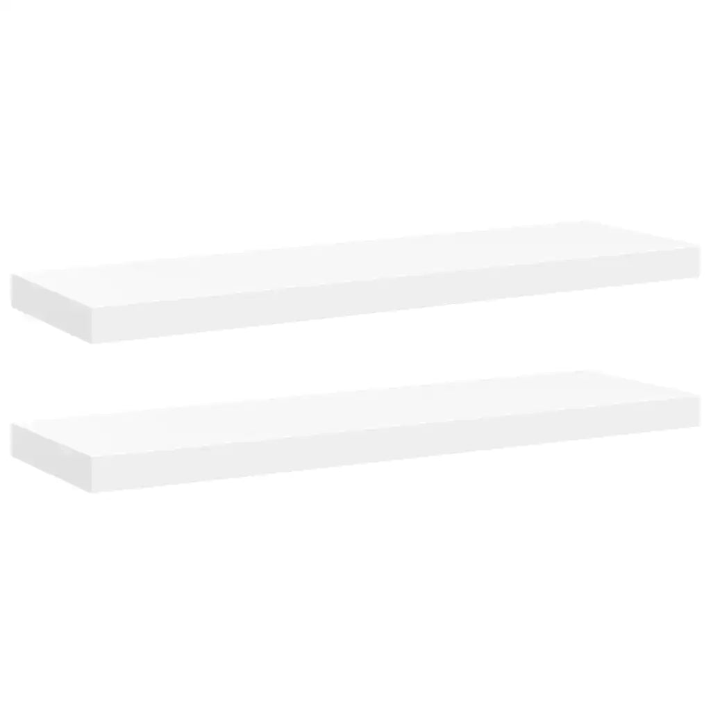 Scaffali a Parete 2 pz Bianchi 80x23,5x3,8 cm in MDF 323815