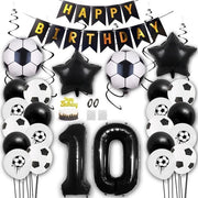 Decorazioni per Festa di Compleanno - Ballooni di Latex - Bandiera di Compleanno - Decorazioni per Torta - Decorazioni per Festa di Calcio - Decorazioni per Festa di Compleanno con Tema Calcio