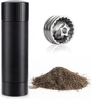 Macinatore di Pepe Professionale - Qualità Alta - Materiale in Alluminio - Grip Antiscivolo - Macinatore in Acciaio Inossidabile - Regolazione della Finitura - Caricamento di 50g - Macinatore di Erbe