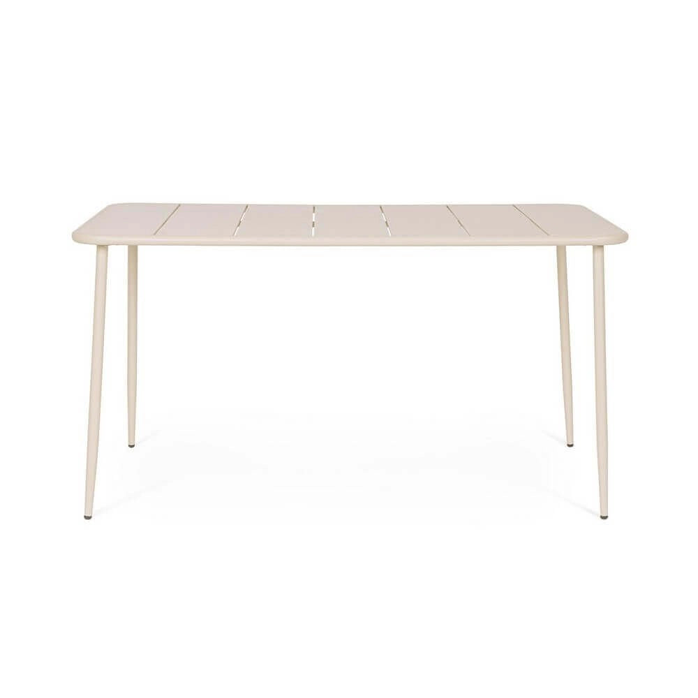 Tavolo da Giardino Acciaio Tortora Moderno 140x80 cm - THARNIS
