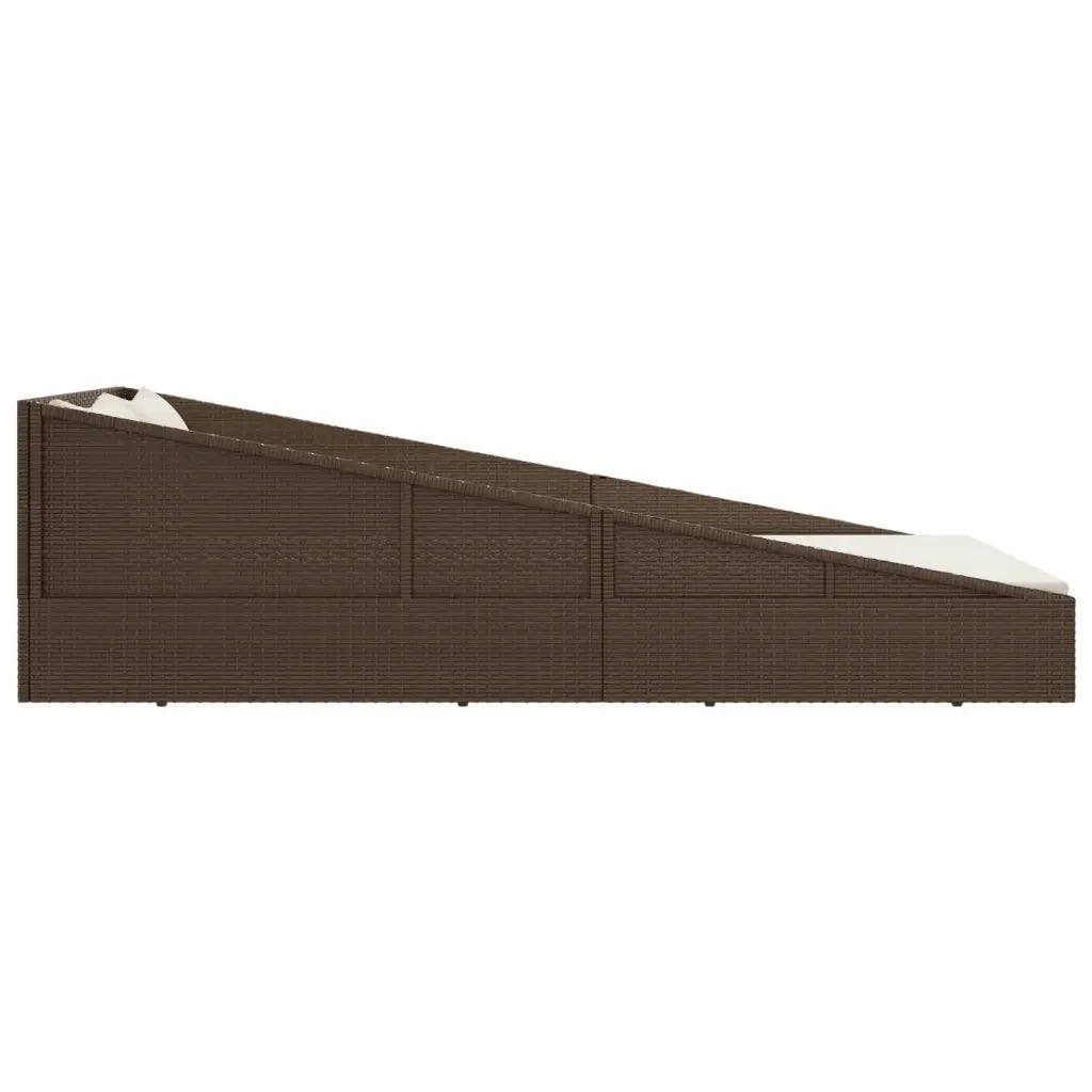 Lettino Prendisole Marrone 201x139 cm in Polyrattan cod mxl 73458