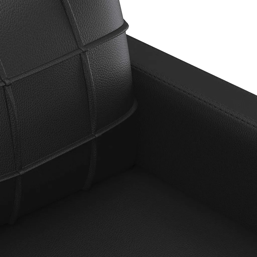 Divano | Divano da soggiorno | Sofa a 3 Posti Nero 180 cm in Similpelle
