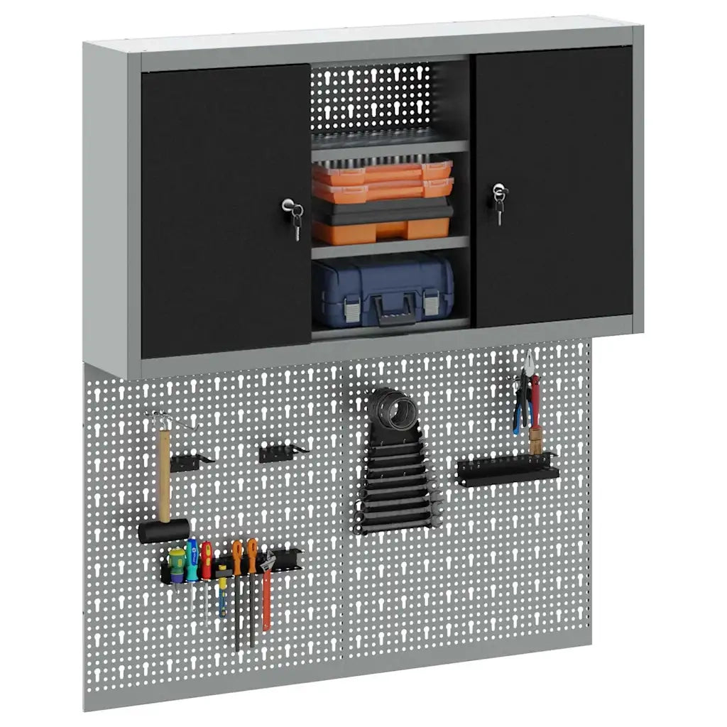 Set di armadi per attrezzi con lo scaffale 3 pcs Nero 3321404