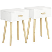 Comodino con Cassetto ¨C Zephmum ¨C Legno 40.5x30.5x60 cm Bianco