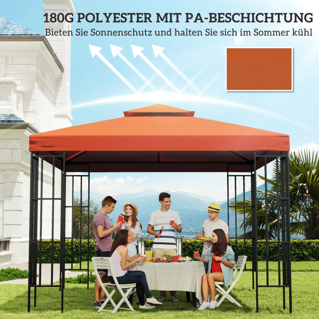 Tetto di ricambio per gazebo 3x3m ¨C Xylo ¨C idrorepellente rosso ruggine