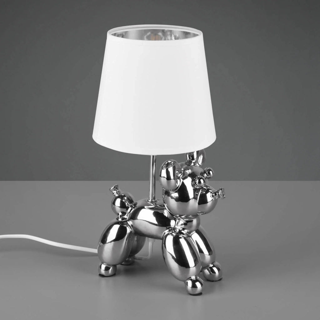 LÚZETE - LAMPADA DA TAVOLO LUCKY CERAMICA ARGENTO E14