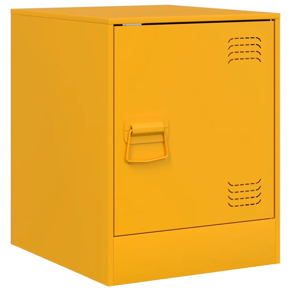 Comodini 2 pz Giallo Senape 34,5x39x44 cm in Acciaio 841614