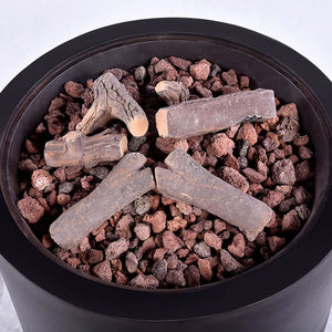 Set 9 Tronchetti Decorativi per Stufe e Camini in Ceramica Effetto Legno