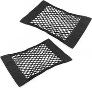 Organizzatore di bagagliaio, 2 pezzi di accessori per auto, borse di bagagliaio da 38 x 25 cm, chiusura con elastici, spazio di stoccaggio per bottiglie, cibo e articoli di prima necessità
