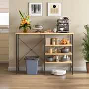 Tavolo Organizer Multifunzione ¨C MINIMAL ¨C Piano Effetto Legno, Telaio Metallo Nero, 120x40x85,5cm