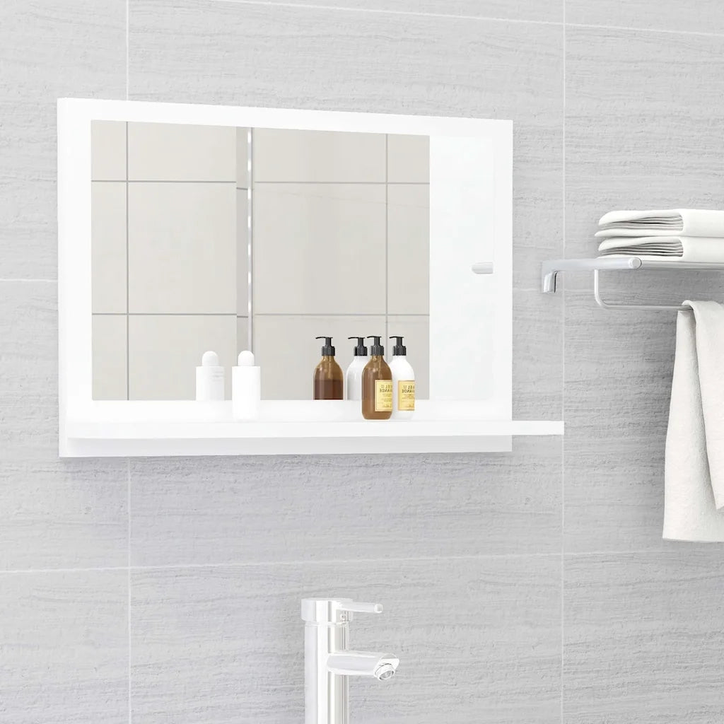 Specchio da Bagno Bianco 60x10,5x37 cm in Legno Multistrato 804562