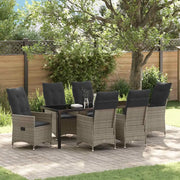 Set da Pranzo per Giardino con cuscino 7 pcs Grigio polyrattan 3379553
