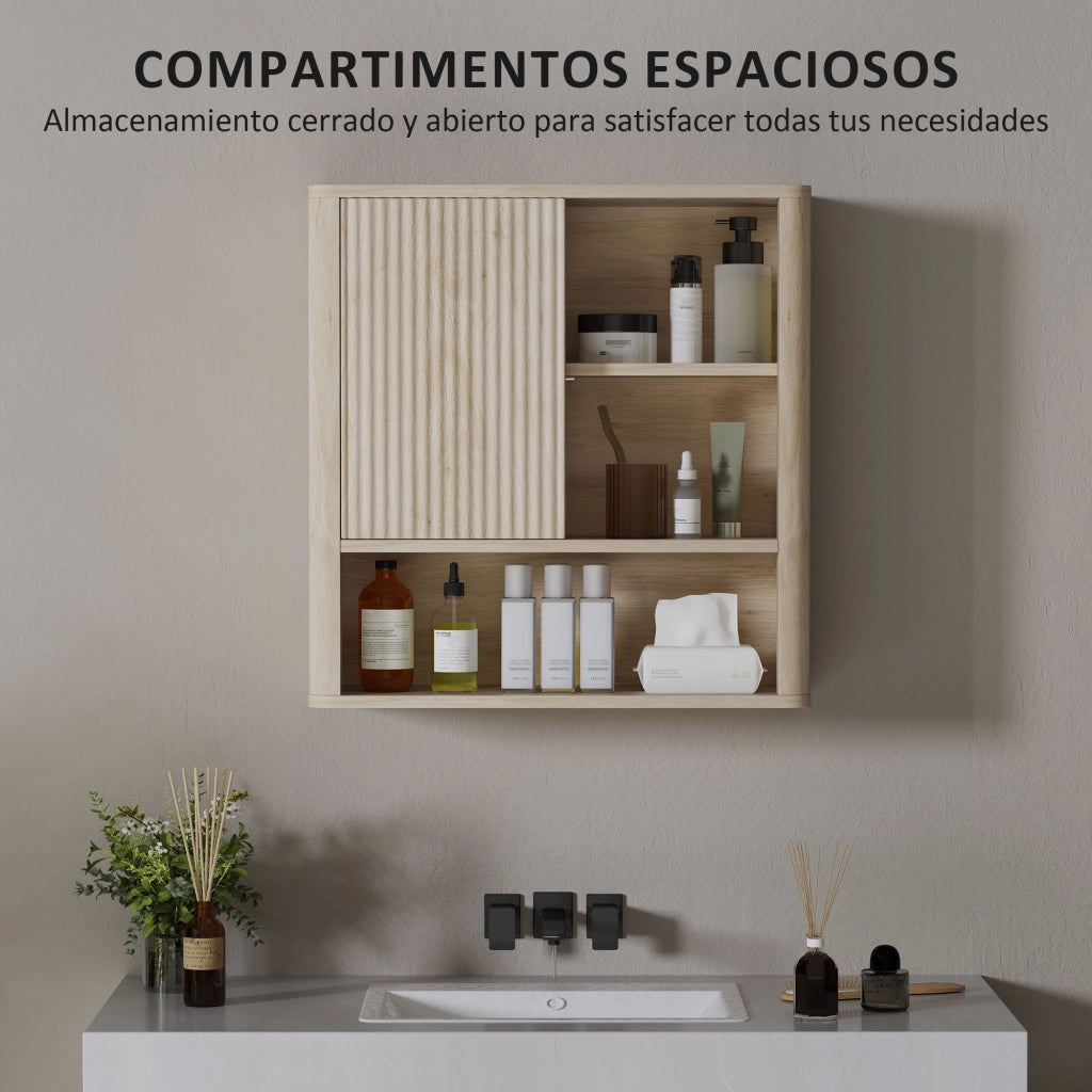 Mobile Pensile da Bagno con Ante Scorrevoli ¨C Xylo ¨C Bianco 60x20x62 cm 5 Ripiani