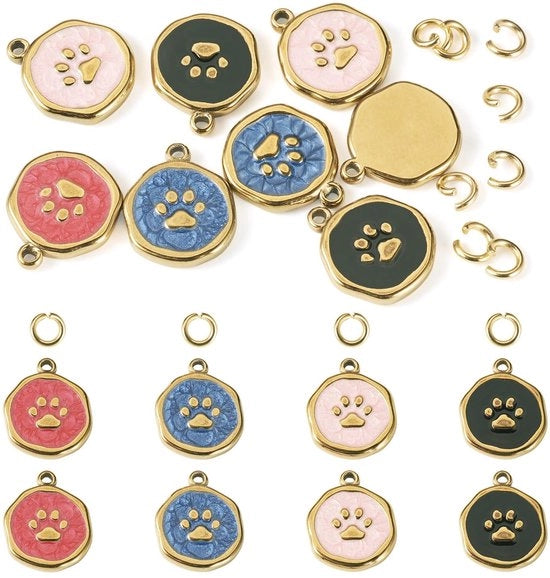 Maniglie per stampaggio di perle 8 pezzi - Acciaio inossidabile - Leggero - Per gioielli DIY - 15,5-16,5 mm - Non si deforma o si rompe