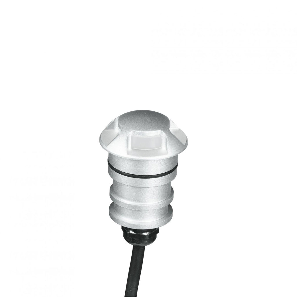 SEGNAPASSI A INCASSO CALPESTABILE LED STEP SILVER DC24V 2W 170LM 3000K IP67 4 FASCI DI LUCE 4,5X5,7C