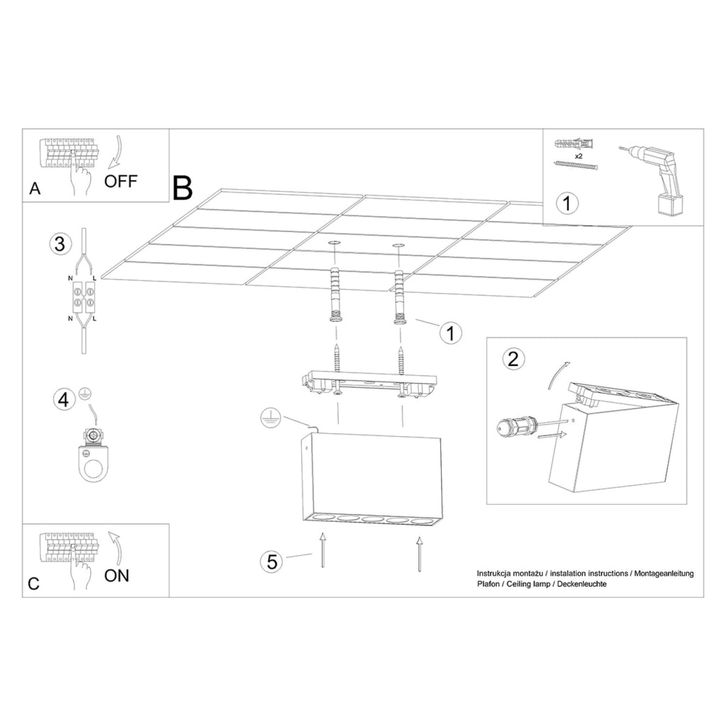 Spot soffitto rettangolare nero LED 11W 4000K Solana