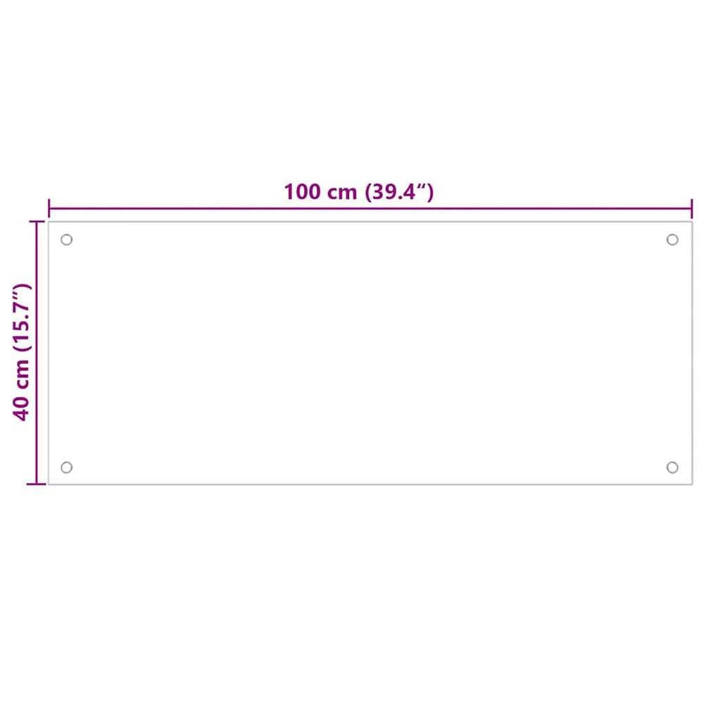 Kitchen Backsplash Black 100x40 Cm Tempered Glass