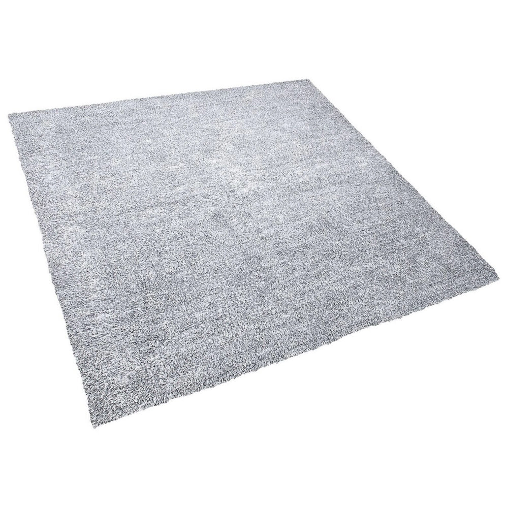 Tappeto shaggy grigio melange 200 x 200 cm moderno tappeto quadrato trapuntato a Pelo Lungo